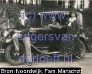 Willem Arnold Manschot (1915-2010), moeder Sophia Johanna Hogeweg (1880-1948) en Johannes Jacobus Manschot (1911-2004) op vakantie bij Coblenz in 1930.
