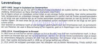 Levensbeschrijving van Frieda Mielziner (1877-1948), bij tentoonstelling van haar werk in 2015 in Westkapelle.