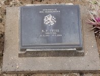 Grafsteen van Robert Francis Twiss (1913-1944) op het War Cemetery in Kanchanaburi, Thailand (Plot VII, Row D, Grave 15).