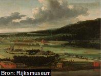 De geschutgieterij van Hendrik Trip te Julitabroeck, Södermanland, Zweden.  Schilder: Allaert van Everdingen, 1650 - 1675.