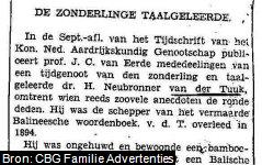 Korte levensbeschrijving van Hermannus Neubronner van der Tuuk (1824-1894) getiteld ’De zonderlinge taalgeleerde’